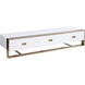 Brielle 80 inch High Gloss White / Gold Media Console & Cabinet